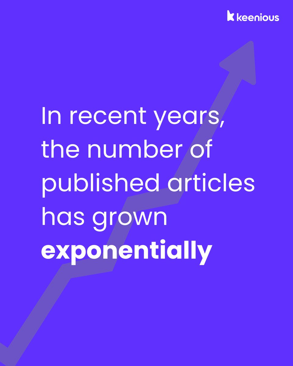 keenious's tweet photo. 🚀 Research is growing exponentially—how do you keep up? Don’t let valuable insights slip away! 🔍 Discover what you’ve been missing with @keenious. #AcademicResearch #StayAhead #AItool #AIinAcademia https://t.co/L4kyjux2R3