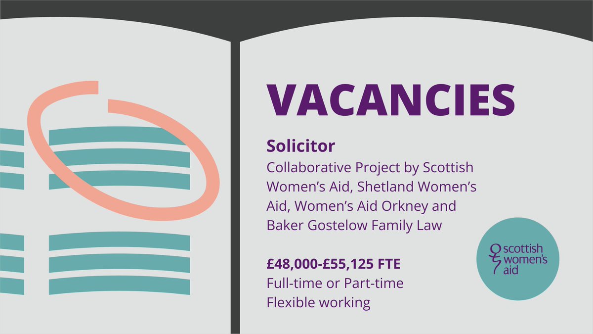 Are you a Solicitor with 3+ years PQE, preferably in family law? A solicitor is needed to deliver legal information, advice, and representation to women affected by domestic abuse in Orkney and Shetland. Hybrid and flexible working arrangements. 👉ow.ly/Z4su50V3m3n