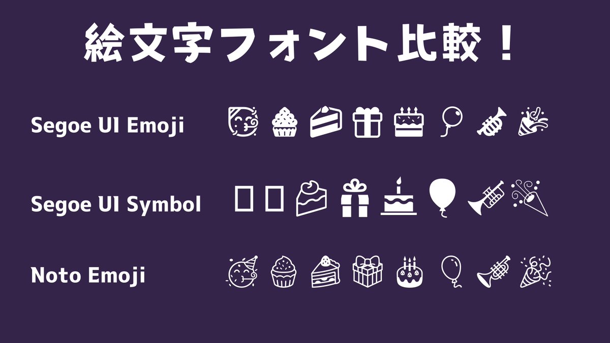 フリーの絵文字フォント探してるんですがNoto Emojiしか見つからなかった😑
他にもあったら教えてください🙏
#emoji
