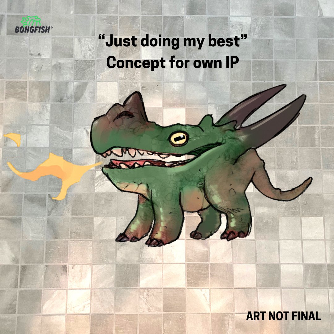 bongfish's tweet photo. Life is hard.
But this dragon says: "the horrors persist, and so do I!"
Never let that fire burning inside of you extinguish! 🔥
Concept art for unannounced IP we're working on.
#gamedev #conceptart #dragon #unannouncedproject https://t.co/bx0k1E45uN