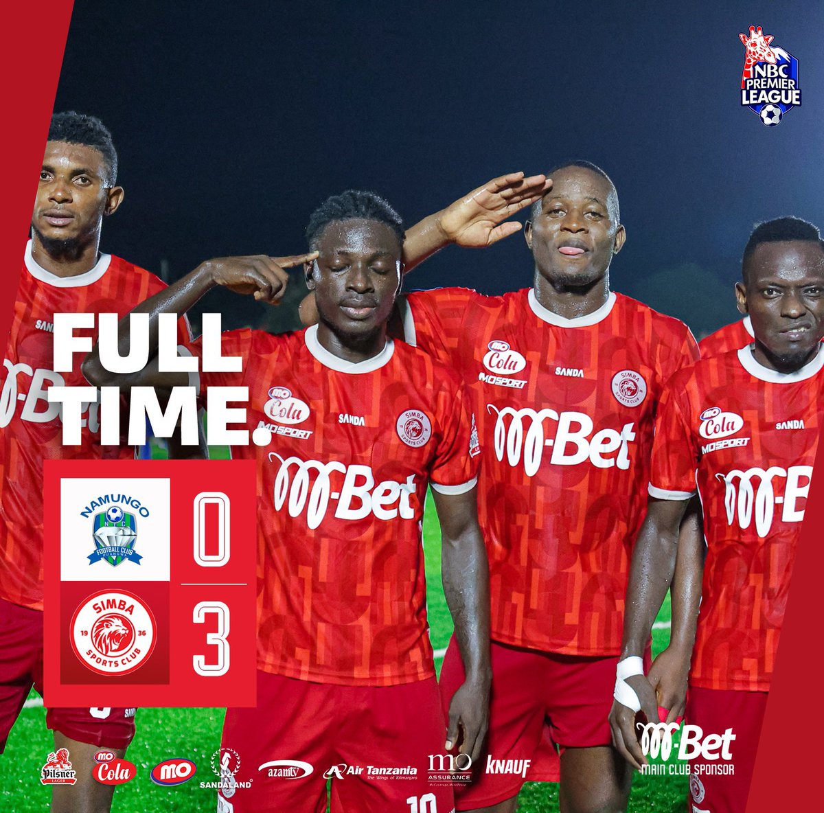 channelv_tz's tweet photo. #VSPORTS π¦MNYAMA ABEBA POINT 3 MBELE YA NAMUNGO
#NBCPL2024/25
MATOKEO
FT:Simba SC 3οΈβ£-0οΈβ£ NamungoFC
.
Sponsored By @marketpluspromotion
.
#ChannelVUpdates
#V-Sports
#TuongeeKimichezoZaidi https://t.co/l3RcBTOb2z