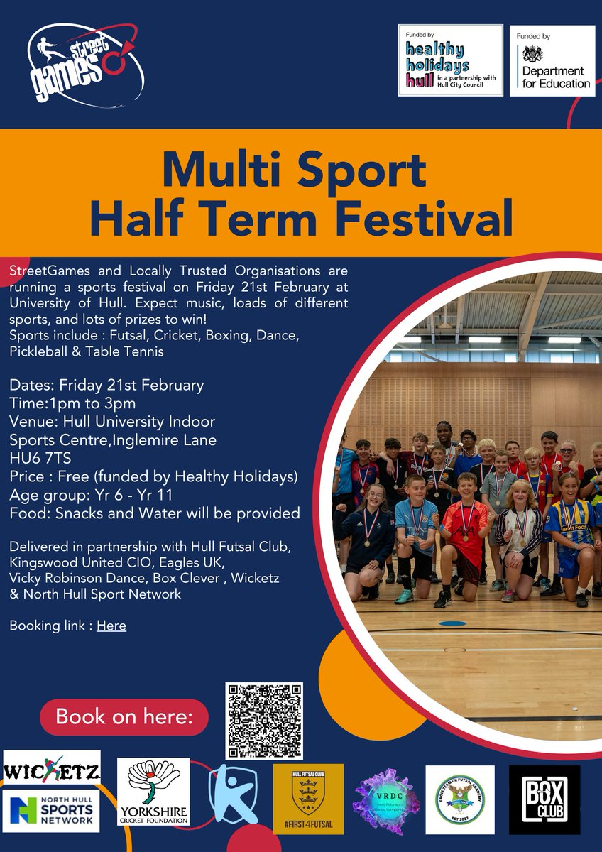 Healthy Holidays Hull (@healthyholshull) on Twitter photo StreetGames are running a Sports Festival tomorrow for those in Year 6 to Year 11. Lots of activities to get involved in. Book a place today! forms.gle/aVrDBGH3M4MrRDโฆ #HAF2025 #HealthyHolidaysHull <a href="/educationgovuk/">Department for Education</a> <a href="/StreetGames/">StreetGames</a> <a href="/SGYorkshire/">StreetGamesYorkshire</a> StreetGames are running a Sports Festival tomorrow for those in Year 6 to Year 11. Lots of activities to get involved in. Book a place today! forms.gle/aVrDBGH3M4MrRDโฆ #HAF2025 #HealthyHolidaysHull <a href="/educationgovuk/">Department for Education</a> <a href="/StreetGames/">StreetGames</a> <a href="/SGYorkshire/">StreetGamesYorkshire</a>