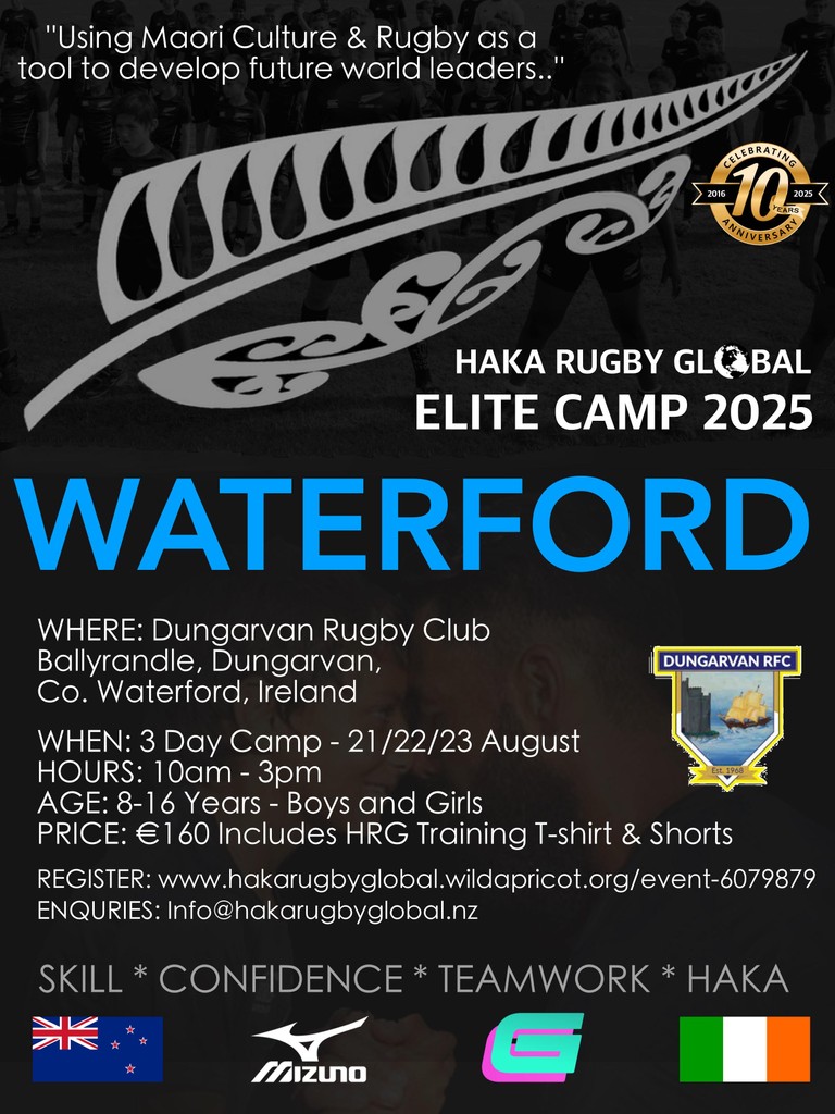 Dungarvan Rugby (@dungarvanrfc) on Twitter photo Dungarvan RFC delighted to host Haka Rugby Global camp this August 21/22/23 please click on link below for details:
hakarugbyglobal.wildapricot.org/event-6079879 Dungarvan RFC delighted to host Haka Rugby Global camp this August 21/22/23 please click on link below for details:
hakarugbyglobal.wildapricot.org/event-6079879