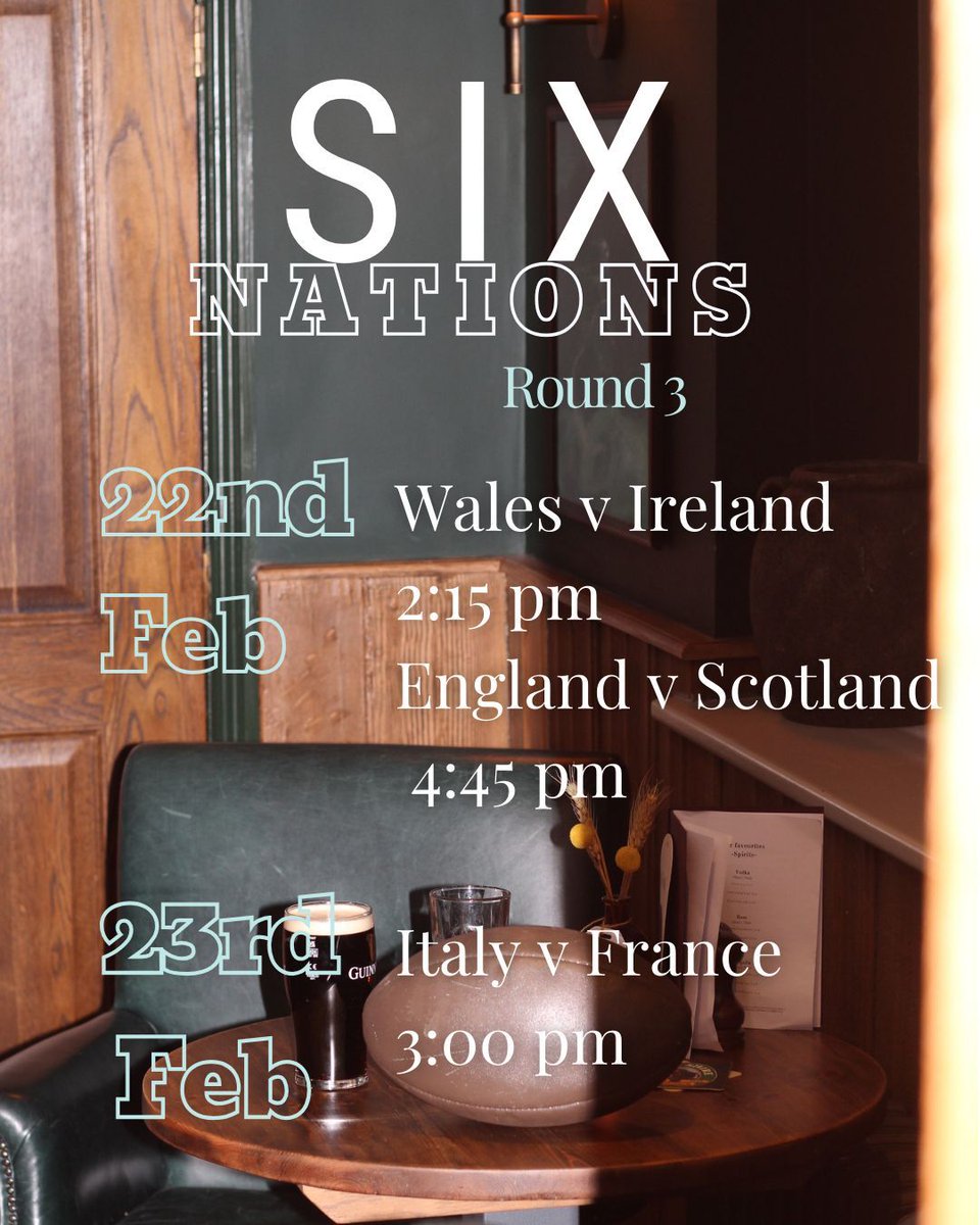 The wait is almost over! Get ahead of the scrum and catch all the Six Nations action with us. Follow the link 🔗 in our bio to book now! 👆

#therugbylove #loverugbyloveyoungs #sw15 #roehampton #rugbypub #sixnations #richmondpark