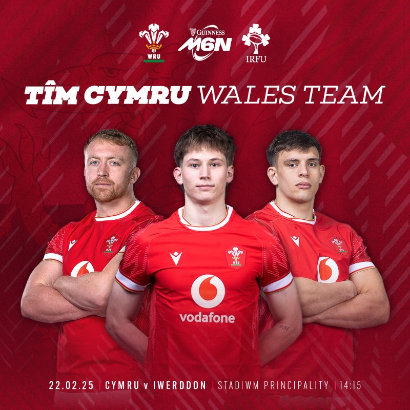 WelshRugbyUnion's tweet photo. 🚨 𝗧î𝗺 𝗖𝘆𝗺𝗿𝘂 🏴󠁧󠁢󠁷󠁬󠁳󠁿

Here is your Wales team for our first home clash of the 2025 @SixNationsRugby 🆚 @IrishRugby on Saturday afternoon at @principalitysta, 14:15 KO! 🔥👇

#GuinnessM6N | #WALvIRE