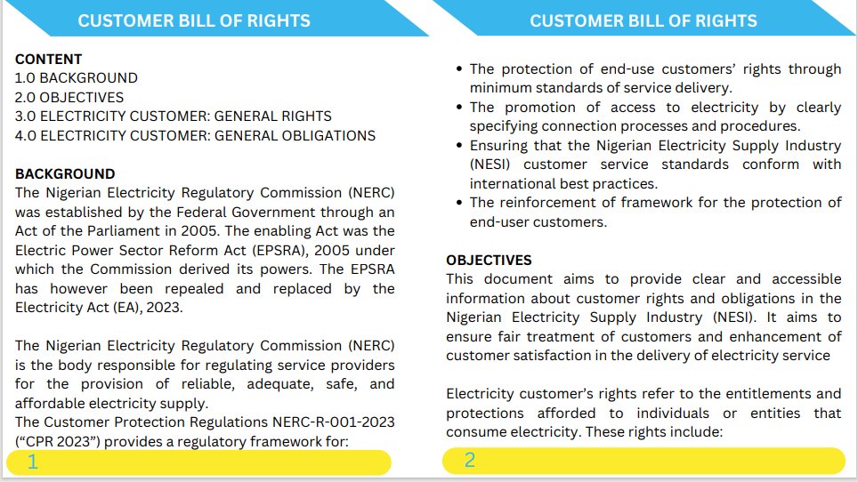 PHEDconnect's tweet image. CUSTOMER BILL OF RIGHTS AND OBLIGATIONS  #KnowYourRights #NERC #PHED
