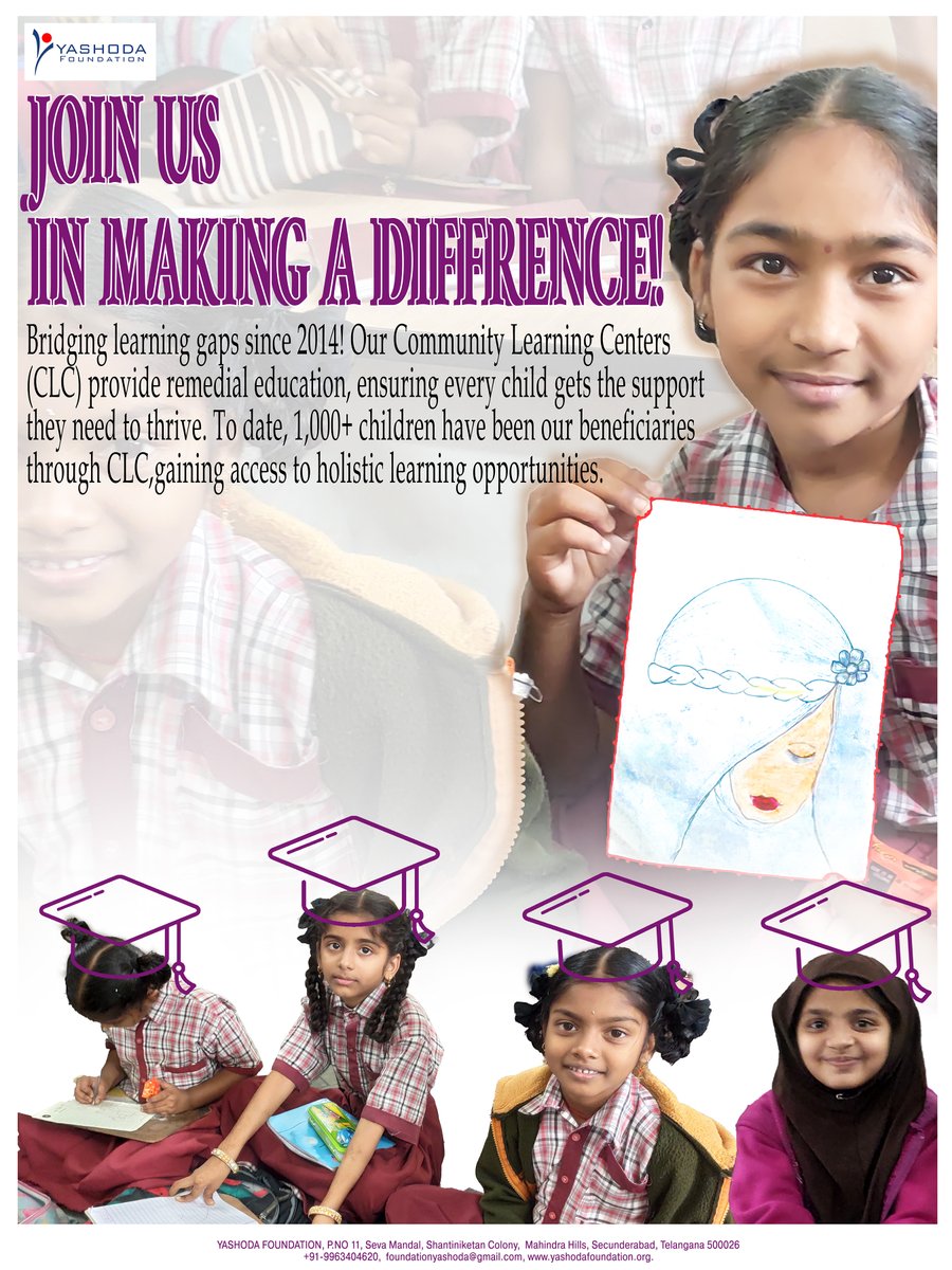 YashodaFoundatn's tweet photo. Empowering Underprivileged Children through CLCs! Bridging Learning Gaps and Shaping Brighter Futures
𝐄𝐝𝐮𝐜𝐚𝐭𝐞, 𝐄𝐦𝐩𝐨𝐰𝐞𝐫, 𝐚𝐧𝐝 𝐄𝐥𝐞𝐯𝐚𝐭𝐞 𝐟𝐨𝐫 𝐚 𝐁𝐞𝐭𝐭𝐞𝐫 𝐓𝐨𝐦𝐨𝐫𝐫𝐨𝐰!
#YF #CLC #CommunityLearningCenter #EmpoweringCommunities #Education https://t.co/HhTr2JK0JI