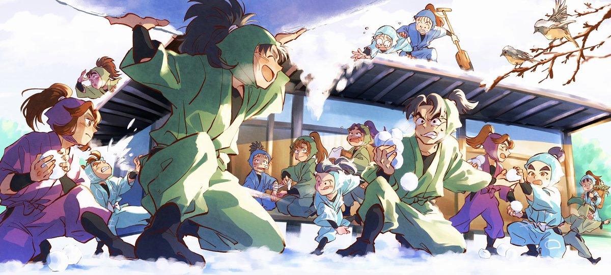 「それぞれの冬遊び 」|花丸のイラスト