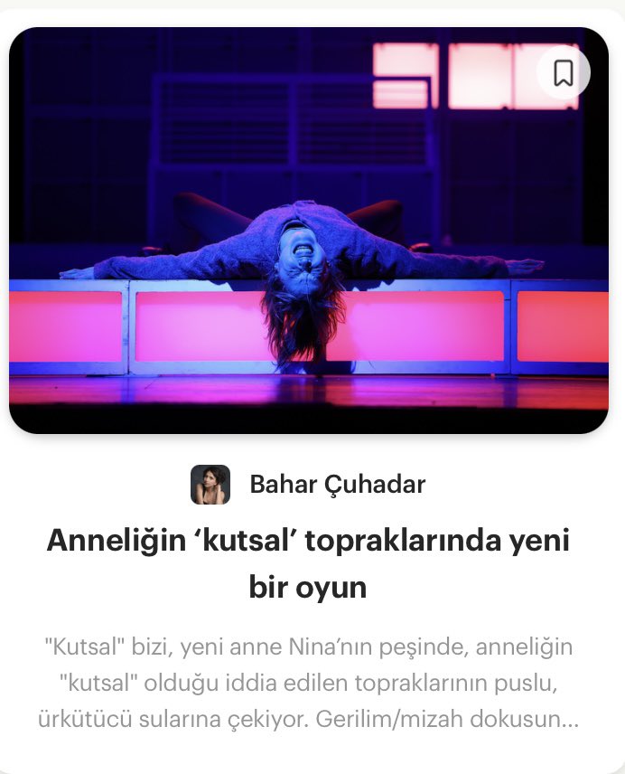 ‘Kutsal’ bizi, yeni anne Nina’nın peşinde, anneliğin "kutsal" olduğu iddia edilen topraklarının puslu, ürkütücü sularına çekiyor. <a href="/sedaturkmn/">sedaturkmen</a> ise sezonun en iyi performanslarından birini sunuyor:

Oyun üzerine: <a href="/apostonews/">Aposto</a>’te: 

aposto.com/s/anneligin-ku…