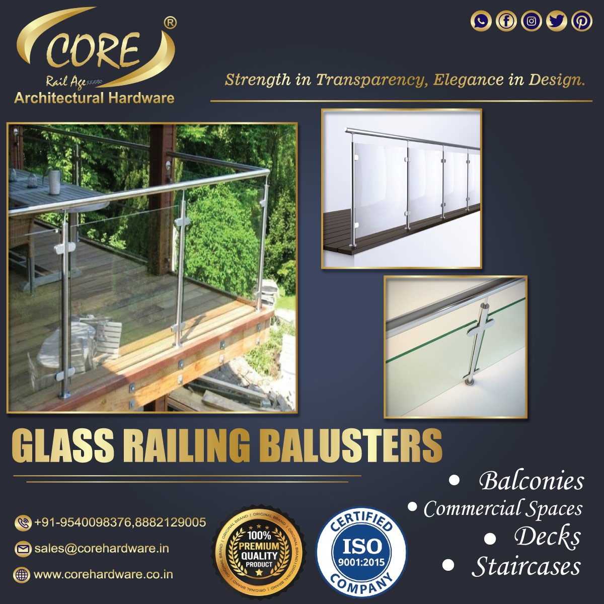 corerailage's tweet image. Enhance your space with CORE Glass Railing Balusters – a perfect blend of strength, transparency, and elegance.

#CoreHardware #GlassRailing #Balusters #ModernDesign #ElegantSpaces #ArchitecturalHardware #HomeImprovement #SafetyWithStyle #TransparentStrength #PremiumQuality