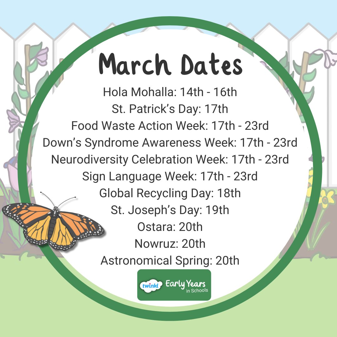 twinkleyschools's tweet photo. ๐ผ March Dates ๐ผ
Spring is in the air! We've got you covered for next month's events. Add any more events in the comments. ๐ค
Download the calendar: https://t.co/Kw5TKx8XWR ๐
#March2025 #march #marchevents #eyfspractitioners #eyfskeydates #twinklcalendar #eyfsmarchdates https://t.co/0p3L70iHp0