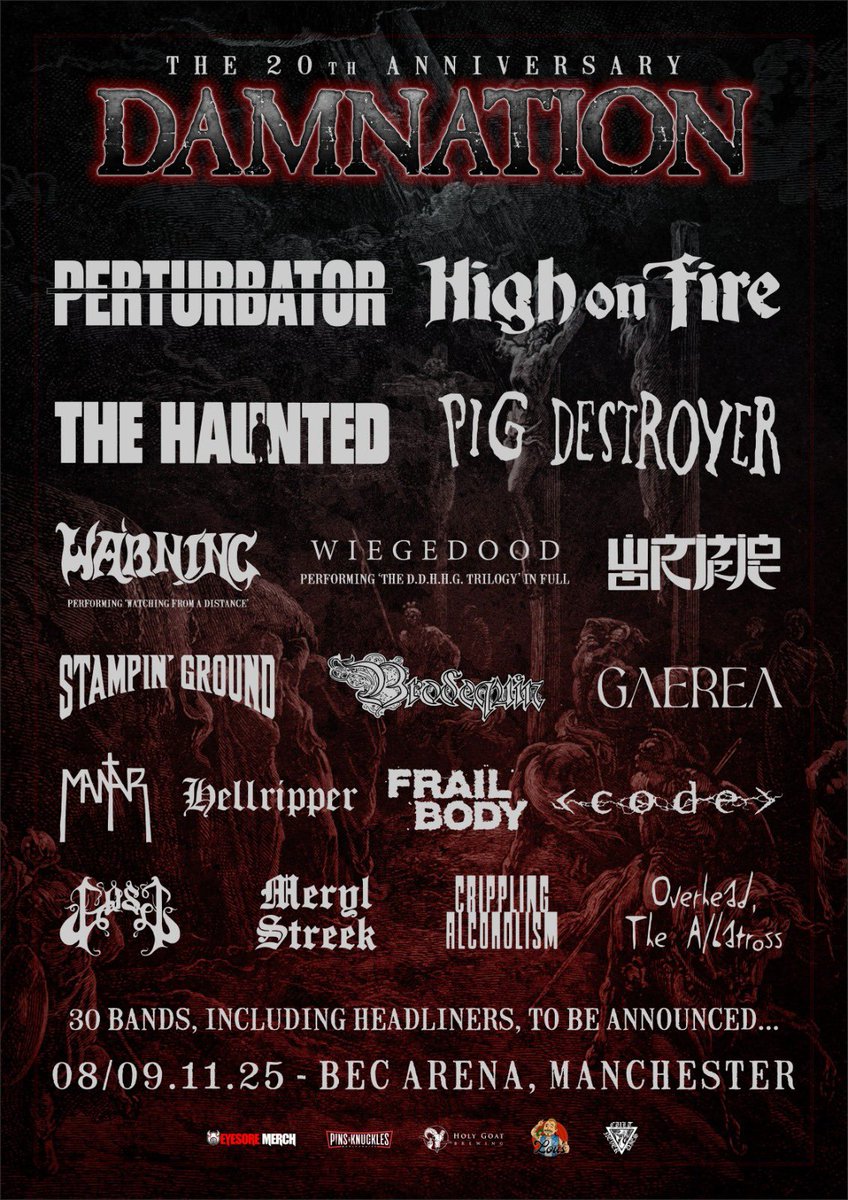 30 bands more to come. 

damnationfestival.co.uk/tickets