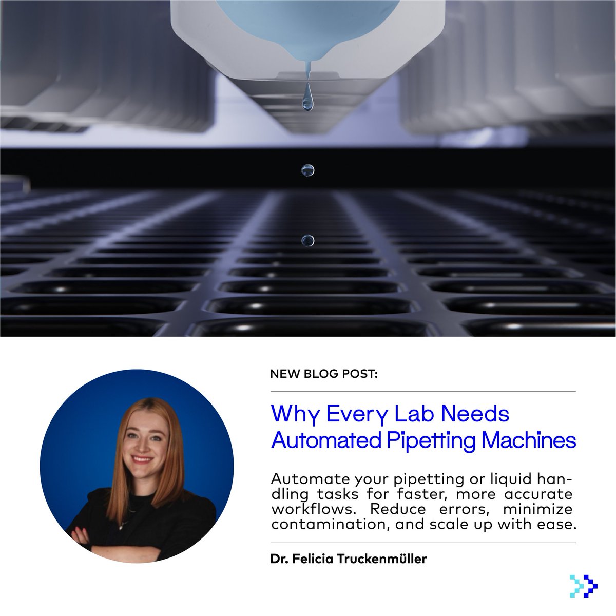 Automated pipetting machines or non-contact liquid handlers offer researchers a simple way to achieve speed &amp; accuracy across core workflows. 
eu1.hubs.ly/H0gXygs0
#IDOT #Technology #Automation #LifeSciences #LiquidHandling #LabAutomation #Development #DrugDiscovery #Genomics
