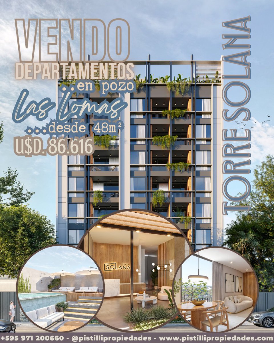 Pistilli Propiedades - VENDO DEPARTAMENTOS EN POZO LAS LOMAS &amp;quot;TORRE SOLANA&amp;quot;, City Asunción pistillipropiedades.com/property/173