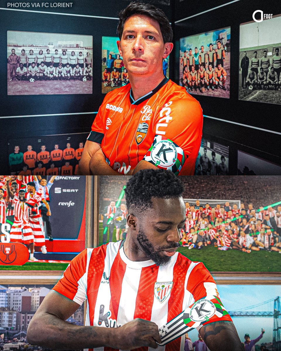 𝗙𝗖 𝗟𝗢𝗥𝗜𝗘𝗡𝗧 🧡🐟 𝘅 ❤️🤍 𝗔𝗧𝗛𝗟𝗘𝗧𝗜𝗖 𝗕𝗜𝗟𝗕𝗔𝗢

Le 𝗱𝗿𝗮𝗽𝗲𝗮𝘂 𝗯𝗿𝗲𝘁𝗼𝗻 sur le brassard de capitaine de Bilbao. Le 𝗱𝗿𝗮𝗽𝗲𝗮𝘂 𝗯𝗮𝘀𝗾𝘂𝗲 sur le brassard de capitaine de Lorient. ©️

Les capitaines des deux clubs porteront 𝘂𝗻 𝗯𝗿𝗮𝘀𝘀𝗮𝗿𝗱