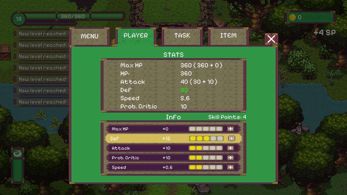 MaiokGames's tweet photo. 📢 New feature in my indie game! 🎮✨
You can now upgrade your stats by spending Skill Points earned as you level up! ⚡📈 Customize your build and create the perfect character!
Here’s a sneak peek!

Live on Kickstarter: https://t.co/IobYpbj0JO

#IndieGame #GameDev #RPG #pixelart https://t.co/kDXcu9rjmT
