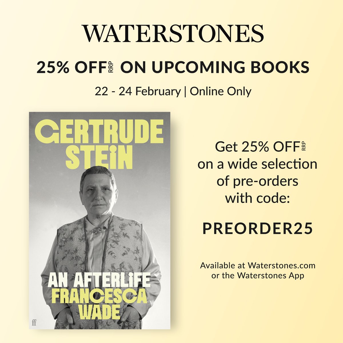 United Agents Books (@ua_books) on Twitter photo š Weekend Deal Alert! š
Francesca Wadeās GERTRUDE STEIN is 25% off on the <a href="/Waterstones/">Waterstones</a> website this weekend! Donāt miss the chance to dive into this fascinating read at a great price.
š <a href="/francescawade/">Francesca Wade</a>
š <a href="/FaberBooks/">Faber Books</a>
#GertrudeStein #FrancescaWade #FaberBooks #Waterstones š Weekend Deal Alert! š
Francesca Wadeās GERTRUDE STEIN is 25% off on the <a href="/Waterstones/">Waterstones</a> website this weekend! Donāt miss the chance to dive into this fascinating read at a great price.
š <a href="/francescawade/">Francesca Wade</a>
š <a href="/FaberBooks/">Faber Books</a>
#GertrudeStein #FrancescaWade #FaberBooks #Waterstones
