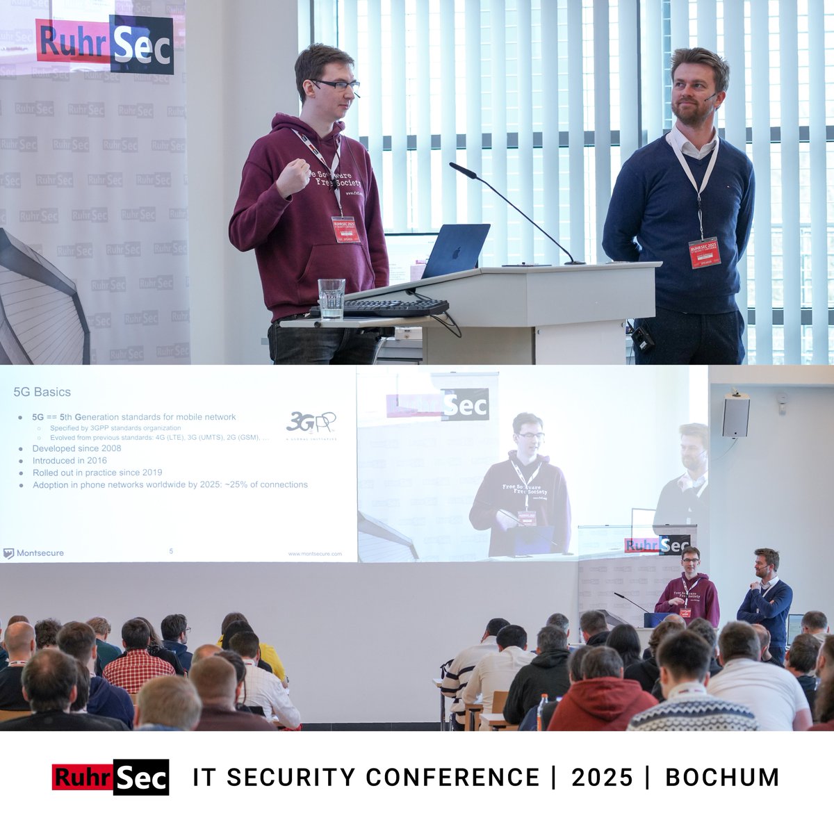 ruhrsec's tweet image. Here’s something exciting just for you!
&quot;5G Security (And Why You Should Care About It)&quot;
by Christoph Heine and David Rupprecht.

🌐 #RuhrSec Website
ruhrsec.de/2025/

📖 RuhrSec Program
ruhrsec.de/2025/index.htm…

#itsecurity #itsicherheit