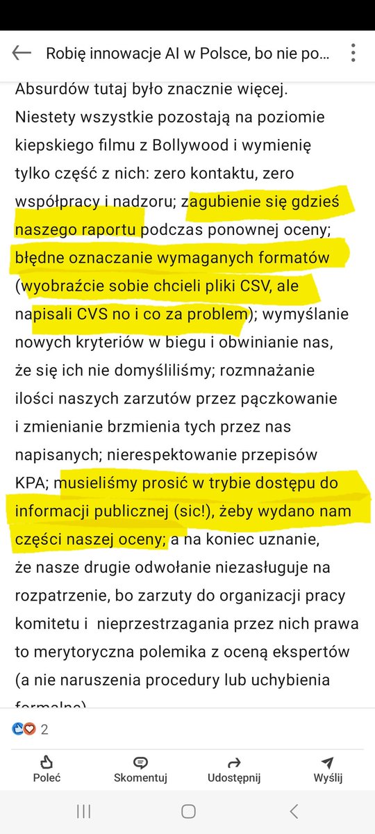 anna wittenberg (@annawitten) on Twitter photo Startup niemal zbankrutowal przez konkurs w NCBR. A tak bohater tego tekstu sam o opisuje na LI przypadek swojej firmy 👇
Sprawa toczy sie przed WSA, została zgłoszona do NIK.
<a href="/swarmcheck/">Swarmcheck</a> musial zwolnic 40 osob, bo po 1 fazie projektu został oceniony negatywnie. Nie poddał się Startup niemal zbankrutowal przez konkurs w NCBR. A tak bohater tego tekstu sam o opisuje na LI przypadek swojej firmy 👇
Sprawa toczy sie przed WSA, została zgłoszona do NIK.
<a href="/swarmcheck/">Swarmcheck</a> musial zwolnic 40 osob, bo po 1 fazie projektu został oceniony negatywnie. Nie poddał się
