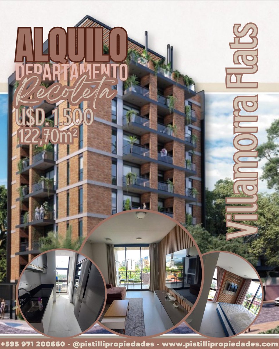 Pistilli Propiedades - ALQUILO DEPARTAMENTO 3D BARRIO RECOLETA &amp;quot;VILLAMORRAFLATS&amp;quot;, City Asunción pistillipropiedades.com/property/171