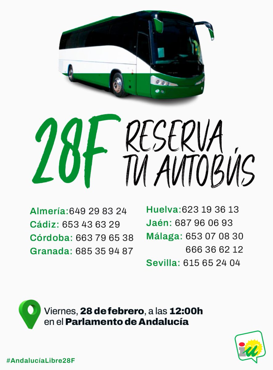 pcandalucia's tweet image. 🟢⚪️🟢 El #28F volveremos a las calles para hacer de ese día un día de lucha y reivindicación de nuestra tierra. 

Te esperamos en #Sevilla por una #AndalucíaLibre y soberana. Por la defensa de lo Público y la Paz.

Aquí el manifiesto:
acortar.link/qzNJMv

#AndalucíaLibre28F