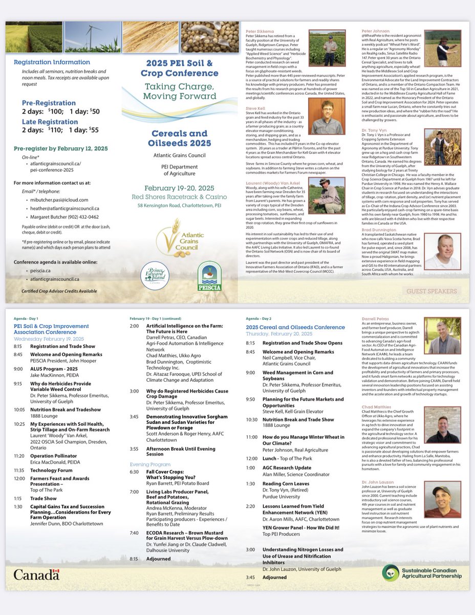 Presented last night in the same section with @rbarrettPEI and other presenters at the 2025 PEI Soil and Crop Conference. I am very looking forward to today’s Cereals and Oilseeds 2025 <a href="/AtlanticGrain/">AGC</a> 🌾🌽🥔👩🏻‍🌾🌞 #LoveAgriculture <a href="/dalagriculture/">Dal Ag Campus</a>