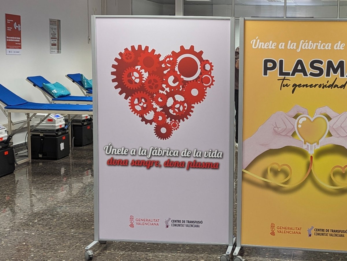 Donació de sang i plasma <a href="/UPV/">Universitat Politècnica de València</a>
📅 #20febrer
🏥Centre de Salut Laboral Juana Portaceli
🕢10:00-19:00 h
No esperes a una situació d'emergència, la #sang ha d'estar disponible diàriament als hospitals.
#DonaSang amb regularitat.

👉Pots donar si tens 18 anys i peses més de 50 quilos.