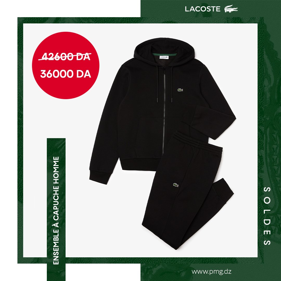 PlayModeGroup's tweet image. 2ème Démarque SOLDES LACOSTE🐊

Profitez de réductions exceptionnelles sur les ensembles survêtements Lacoste ! 🔥

📍 Disponible en magasin et en ligne sur PMG.dz

🚚 Livraison partout en Algérie !