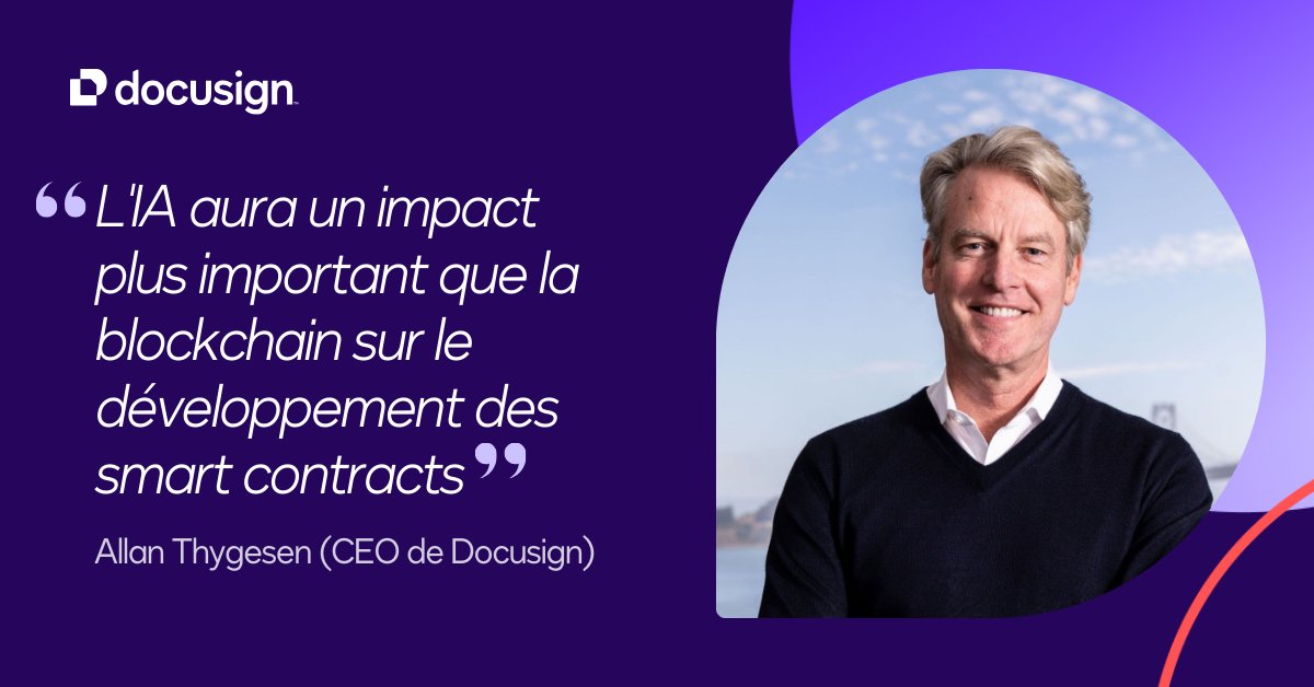 Docusign veut transformer les smart contracts grâce à l'IA 🤖. Notre CEO, Allan Thygesen, parle d'automatisation et de contrats plus intelligents et sécurisés. 

Découvrez l'article 👉 ow.ly/NGmj50V3ljw

#IA #Contrats #InnovationTechnologique #Docusign