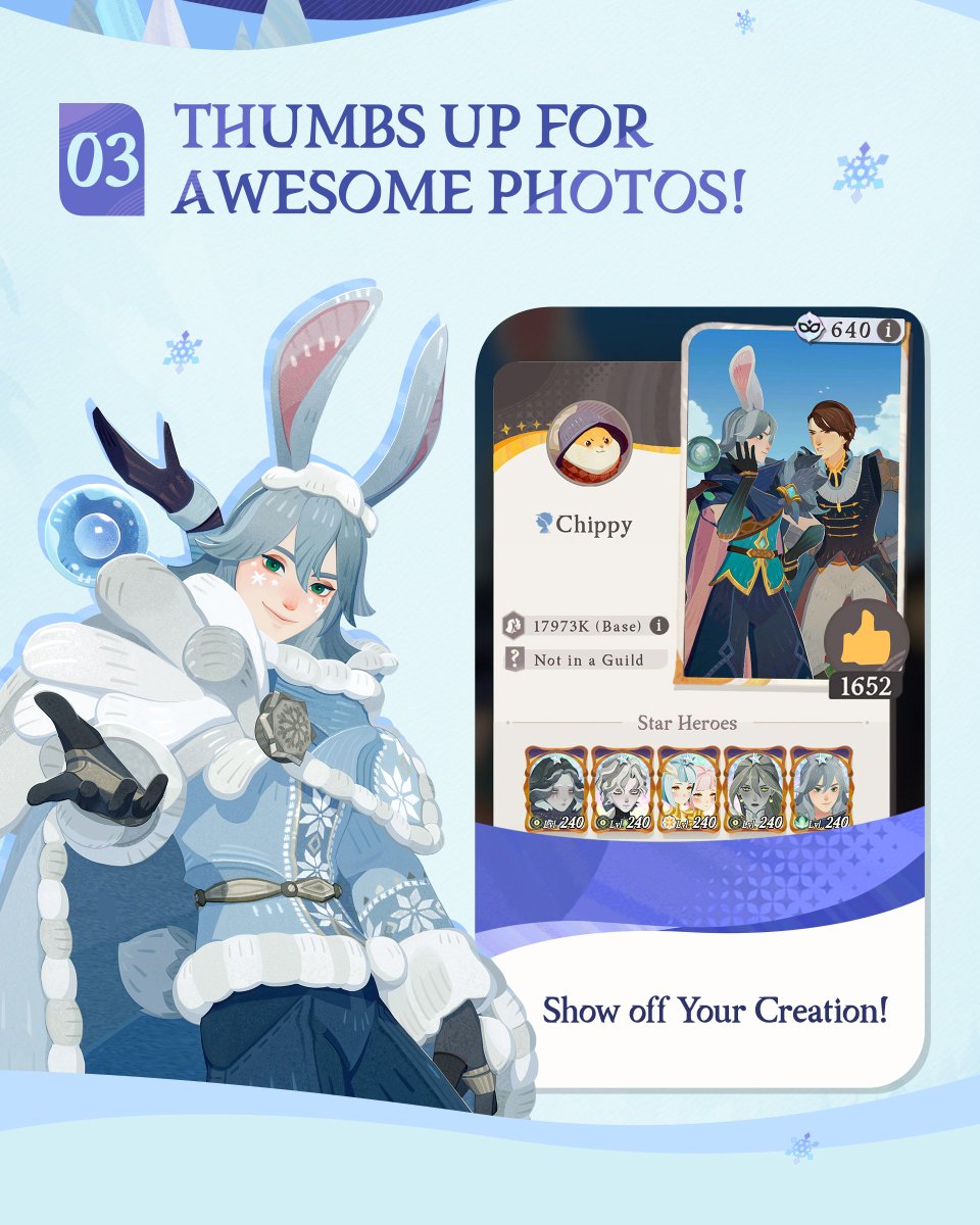 AFK_Journey's tweet photo. Among the improvements brought in version 1.3.2 we have enhanced the Photo Booth Function with a number of new options. We can't wait to see your new creations! ๐ธ ๐คฉ #AFKJourney #AFKPhotoBooth https://t.co/Djjgt9WSp0