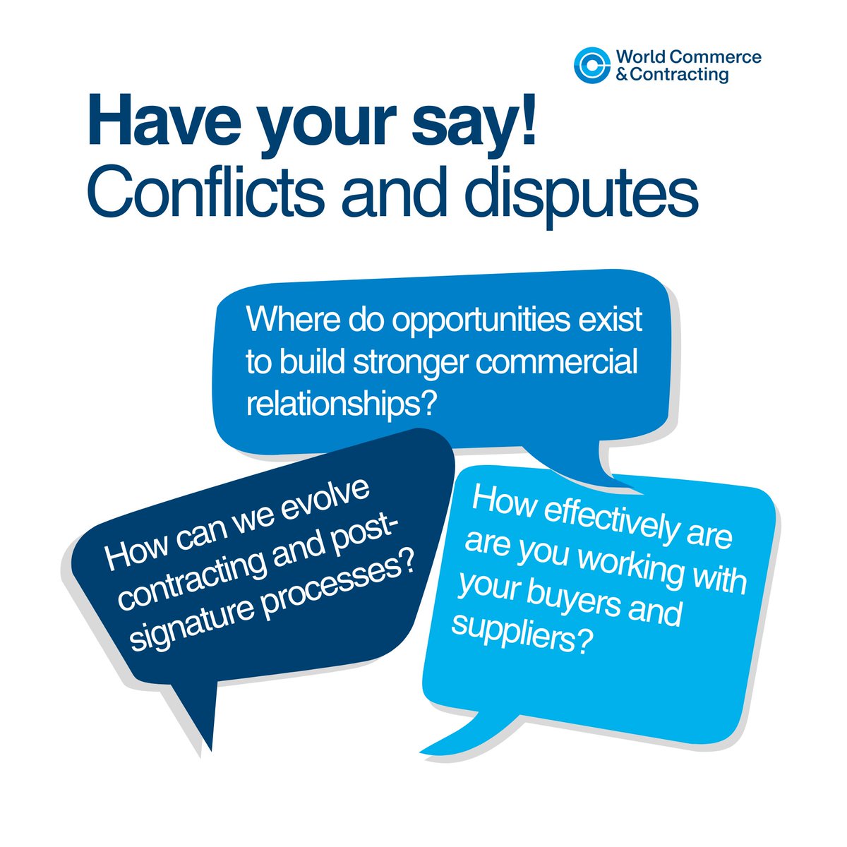 😲1 in 10 commercial agreements end up in serious disputes? We're on a mission to build stronger business relationships by understanding the root causes of conflict.

Want to help? Take our quick survey on conflict resolution and share your experiences:  worldcc.info/3WvbVJo