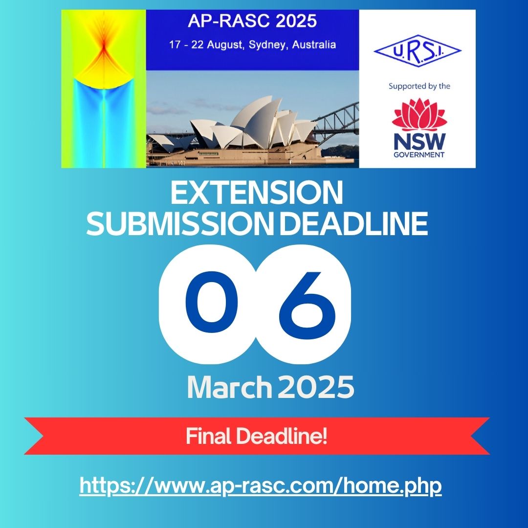 📢📢📢After numerous requests, we are happy to announce a  Submission Deadline EXTENSION for #URSI #APRASC2025 : NEW AND FINAL DEADLINE : ‼️6 MARCH 2025 ‼️Submit your paper here : eventure-online.com/eventure/login…
