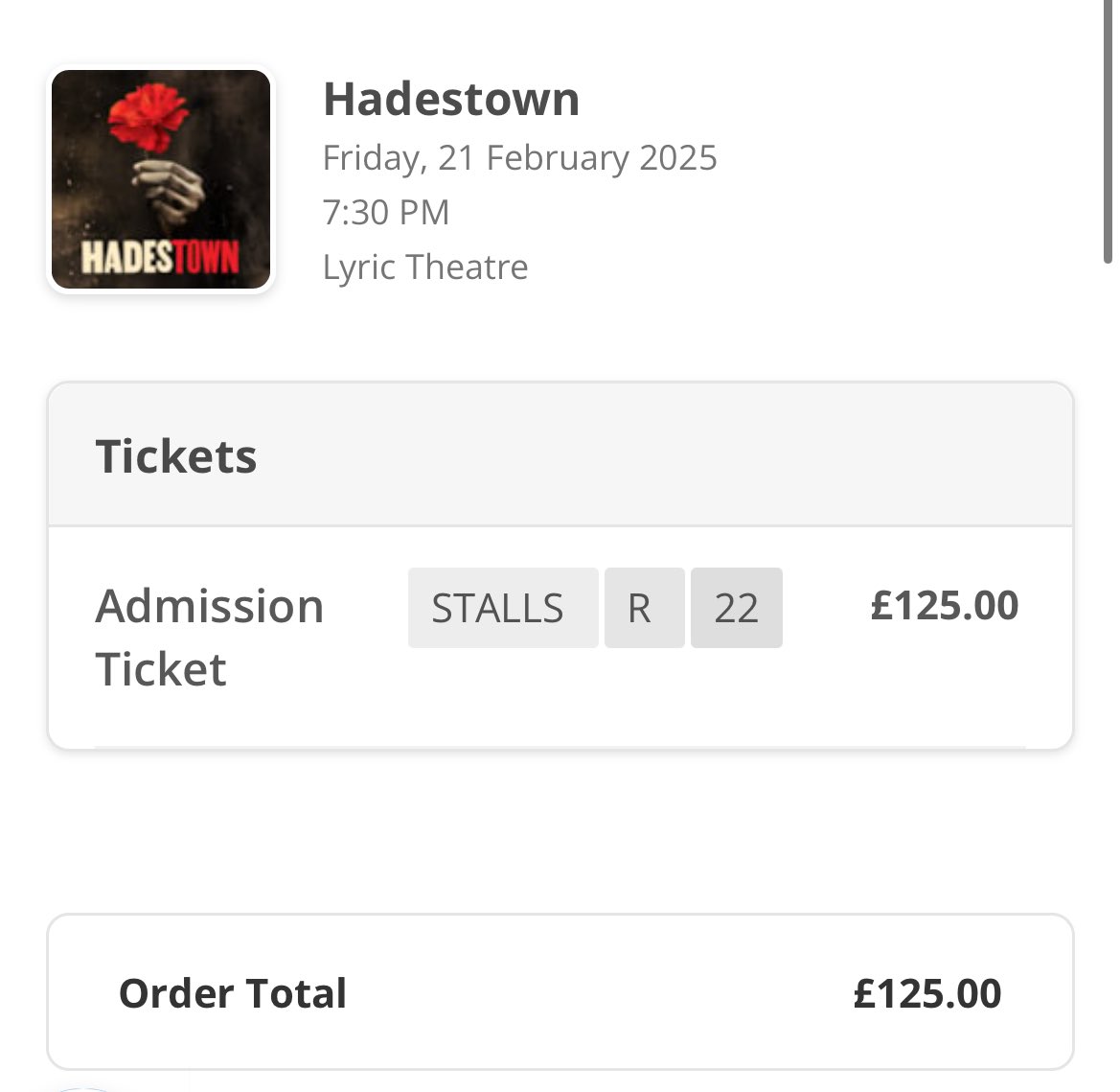 charlotte (@charlottenlucas) on Twitter photo Nah wtf, I had this Hadestown ticket in my basket at £89.50, went back to buy it and it’s gone up to £125.. that’s rank <a href="/NimaxTheatres/">Nimax Theatres</a> Nah wtf, I had this Hadestown ticket in my basket at £89.50, went back to buy it and it’s gone up to £125.. that’s rank <a href="/NimaxTheatres/">Nimax Theatres</a>