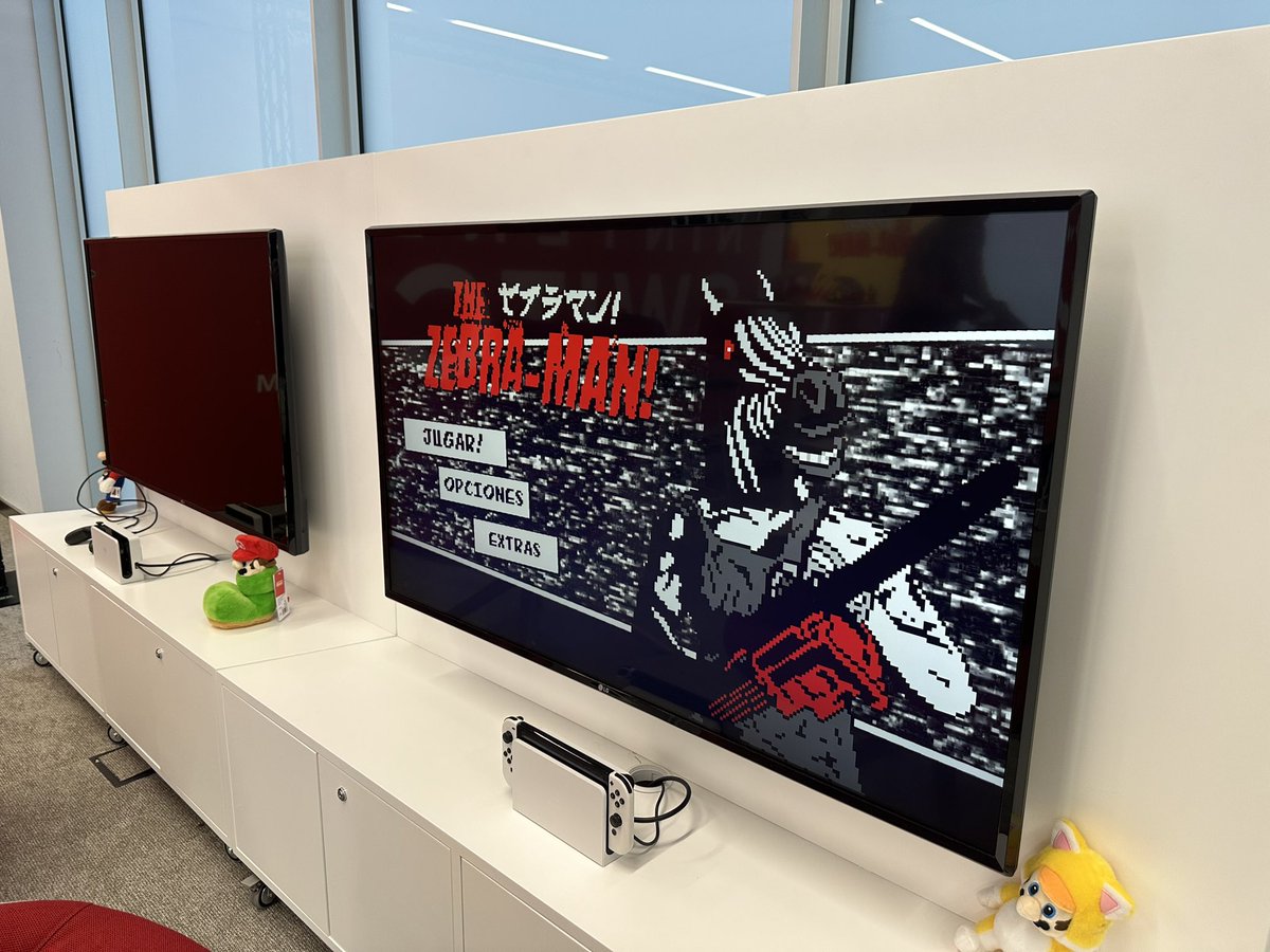 ZerounoGames's tweet image. The presentation of The Zebra-Man! at the @NintendoES Spain offices. Press had a bit of a zebra face, didn't they? 

#TheZebraMan is on pre-order now with a 25% discount. 

nintendo.com/en-gb/Games/Ni…