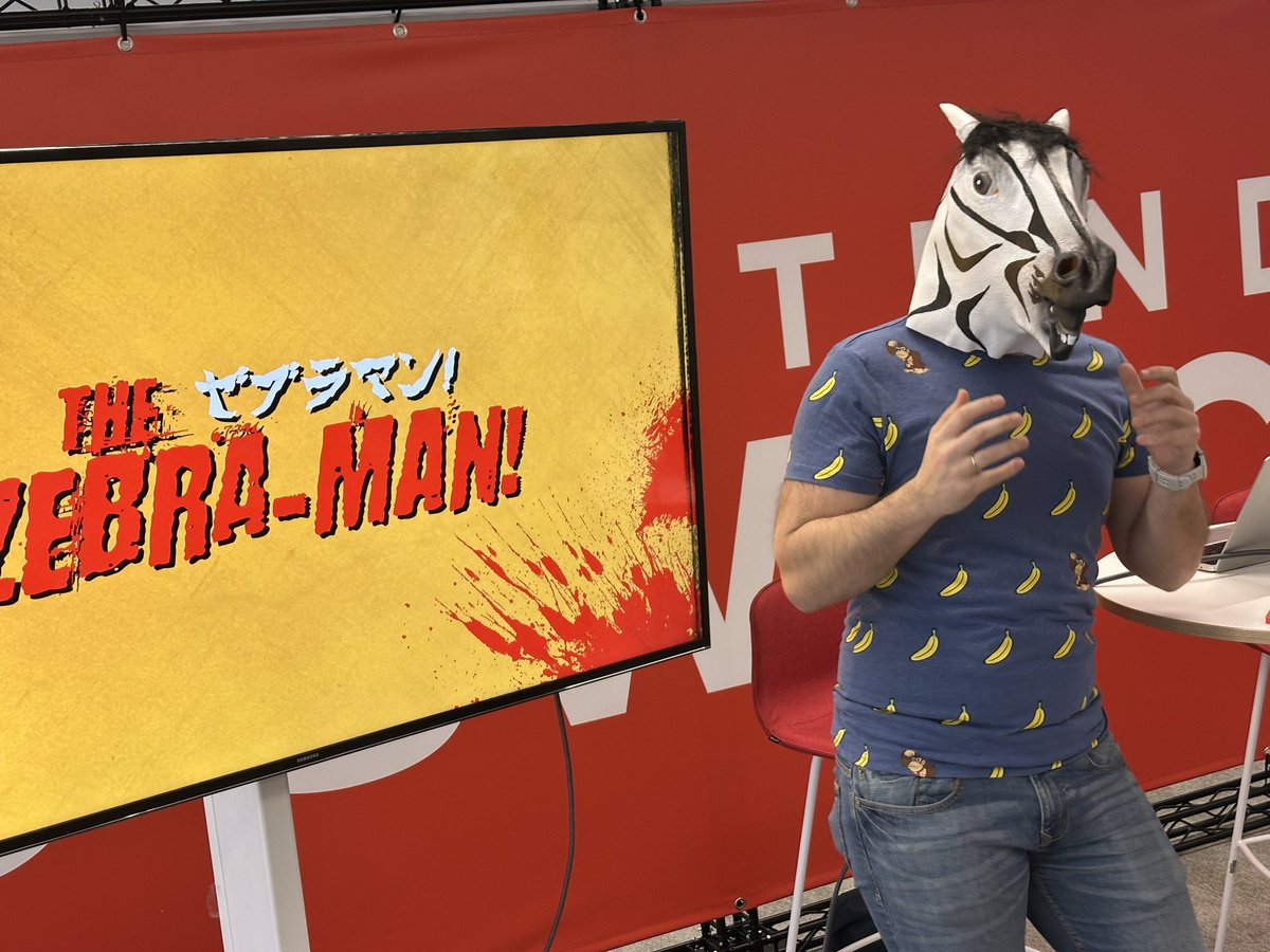 ZerounoGames's tweet image. The presentation of The Zebra-Man! at the @NintendoES Spain offices. Press had a bit of a zebra face, didn't they? 

#TheZebraMan is on pre-order now with a 25% discount. 

nintendo.com/en-gb/Games/Ni…