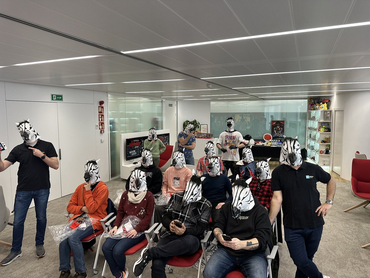 ZerounoGames's tweet image. The presentation of The Zebra-Man! at the @NintendoES Spain offices. Press had a bit of a zebra face, didn't they? 

#TheZebraMan is on pre-order now with a 25% discount. 

nintendo.com/en-gb/Games/Ni…