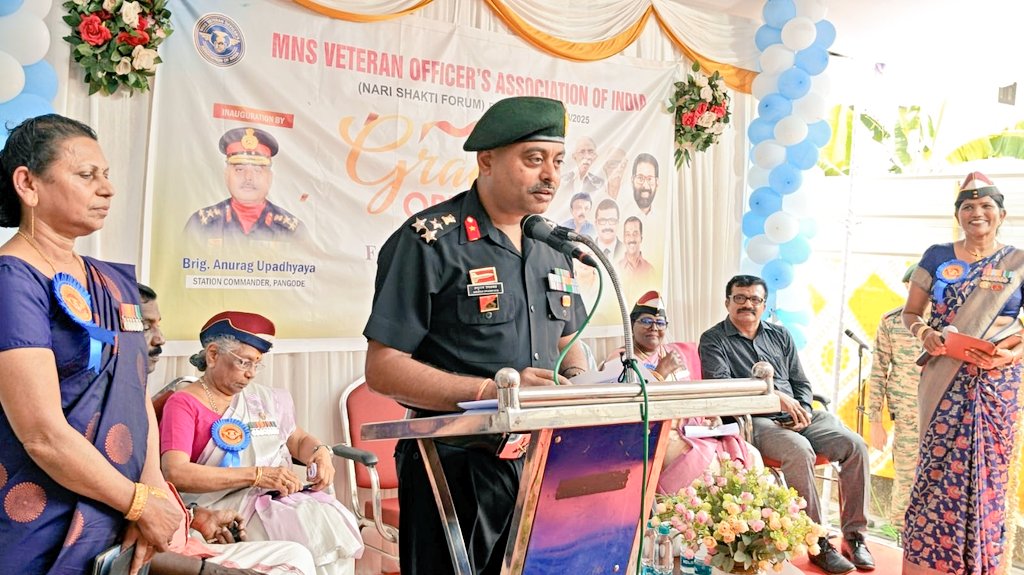 DefencePROTvm's tweet photo. India's 1st #MilitaryNursingService Veteran Officers' Association office was inaugurated today at #Thirumala, #Thiruvananthapuram, by the Station Commander of #Pangode Military Station. Notably, this year marks 100 years of MNS, formed on Oct 1, 1926.MNS Association Patron, Major General A. Kamalam (Retd.), Air Veteran Adv. Dr. Anil Pillai, Captain (IN) K. Gopakumar (Retd.), Association President Col. T.P. Ponnamma (Retd.), General Secretary Brigadier Sulochana P.S. (Retd.), and other members were present on the occasion. At present throughout the country there are more than 5000 members in the MNS Veteran Officer's Association( Nari Shakti Forum) .
#MNS #VeteranOfficers
