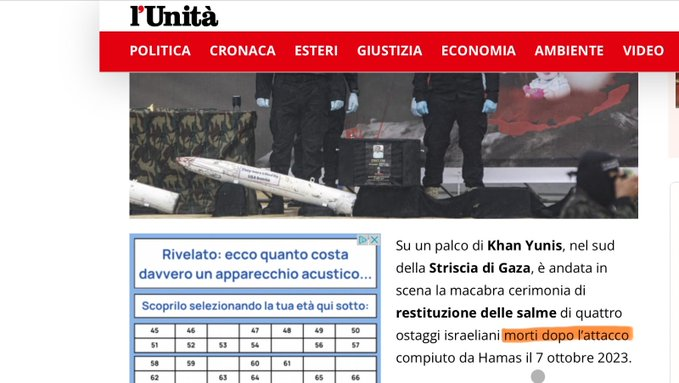 Lei mi fa schifo Sansonetti
<a href="/SansonettiUnita/">Piero Sansonetti</a>
, mi fa più schifo delle belve di Hamas: “morti dopo l’attacco compiuto da Hamas”. Il suo giornale mi fa più schifo di una gazzetta neonazista