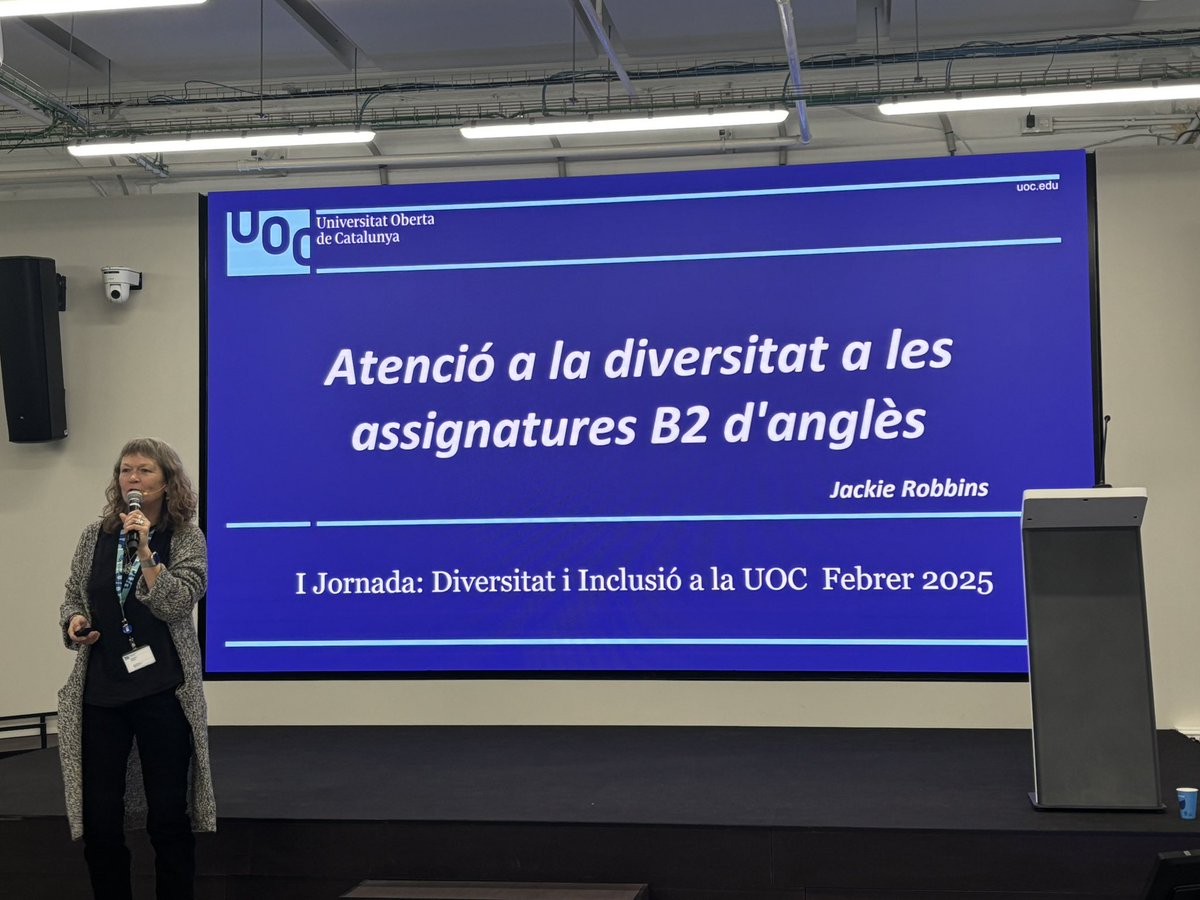 Anna Busquets 🎗 (@abusquetsa) on Twitter photo La professora Jackie Robbins dels Estudis d’Arts i Humanitats de la UOC, participa a la I Jornada “Diversitat i inclusió a la docència” i ens presenta “Atenció a la diversitat a l’assignatura B2” <a href="/UOCartshum/">UOC Arts Humanitats</a> La professora Jackie Robbins dels Estudis d’Arts i Humanitats de la UOC, participa a la I Jornada “Diversitat i inclusió a la docència” i ens presenta “Atenció a la diversitat a l’assignatura B2” <a href="/UOCartshum/">UOC Arts Humanitats</a>