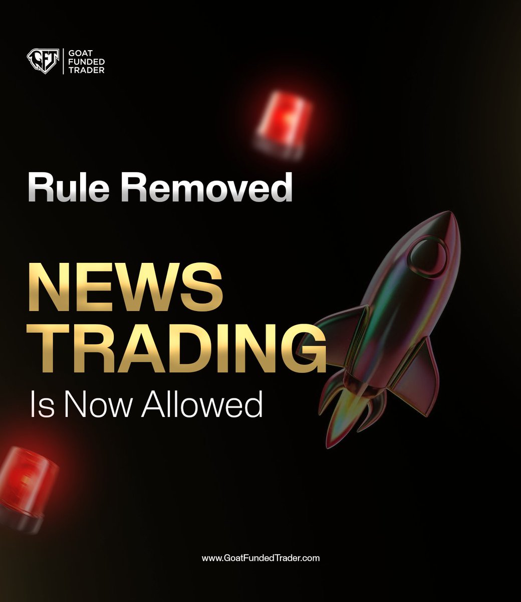 🚨 REMINDER 🚨

With Goat Funded Trader,

NEWS TRADING is Allowed

We have recently removed this rule.

GET FUNDED NOW 🐐

goatfundedtrader.com
