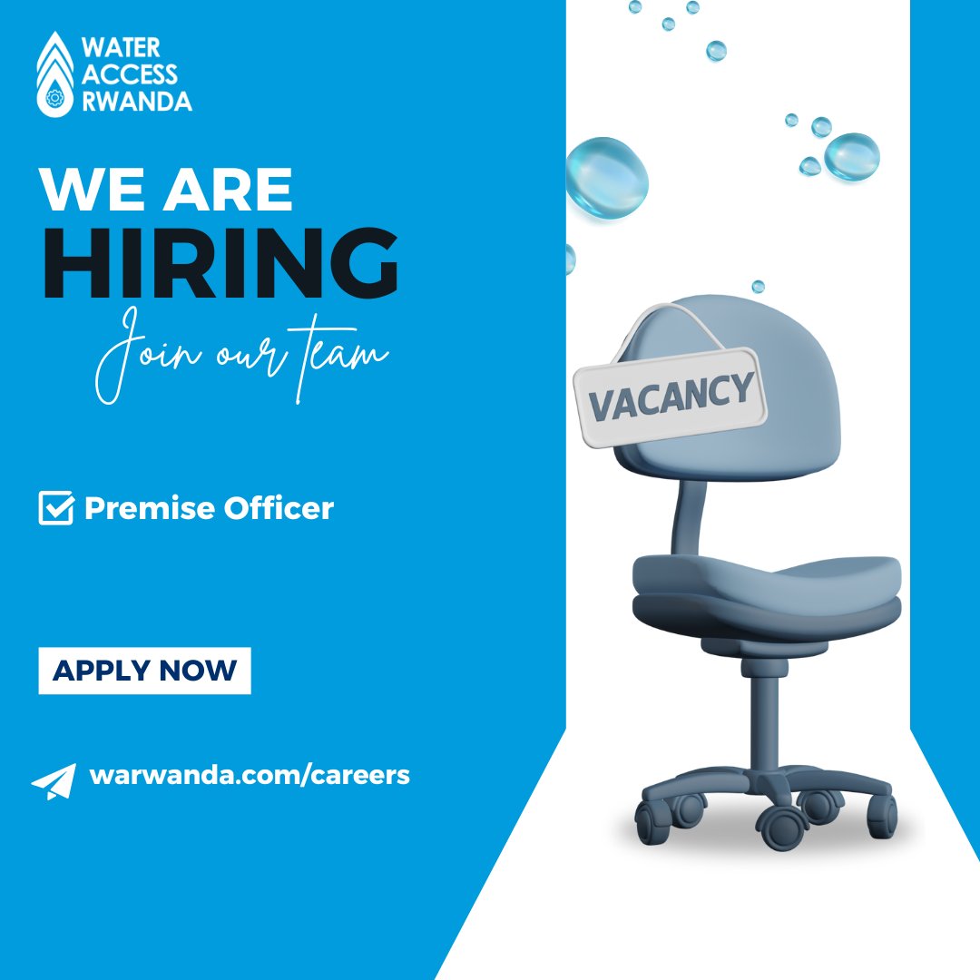 Premise Officer Wanted – Apply Now!
Water Access Rwanda seeks a Premise Officer to manage office maintenance, security, events, and assets.
water-access-rwanda.breezy.hr