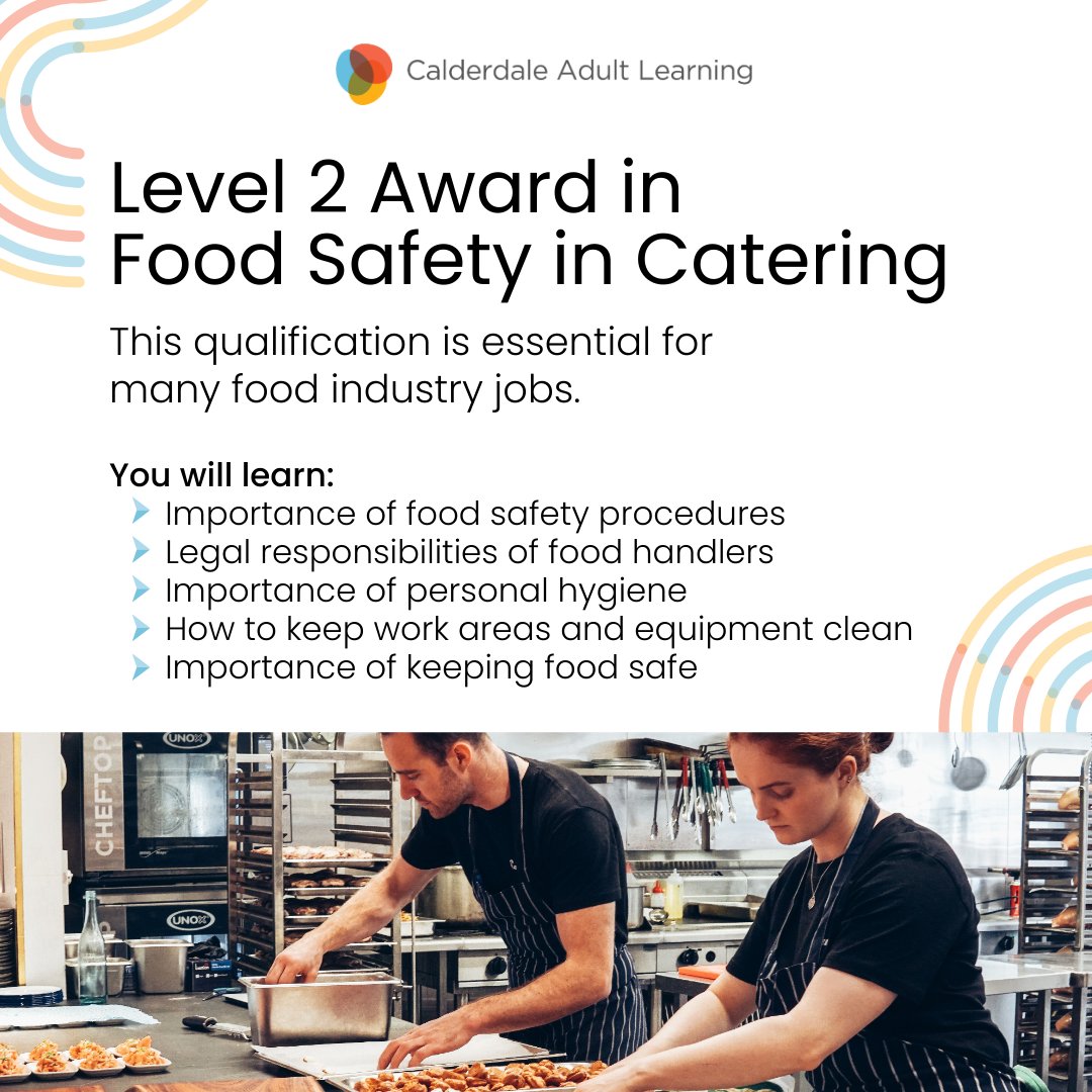 LearningCAL's tweet image. Do you want to work in the service industry? Are you an employer looking to upskill your staff?

The Level 2 Award in Food Safety is an essential qualification for any role that handles food, and is completed in only 2 days!

Get in touch to find out more! 01422 392820