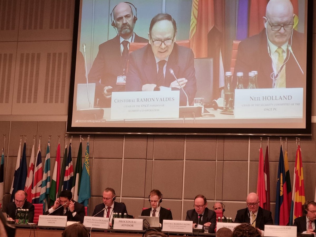 SpainOSCE's tweet photo. España presenta sus prioridades como Presidencia del FSC ante la Asamblea Parlamentaria de la OSCE 🇪🇸🇪🇸🇪🇸 https://t.co/YEd9ASPg9r
