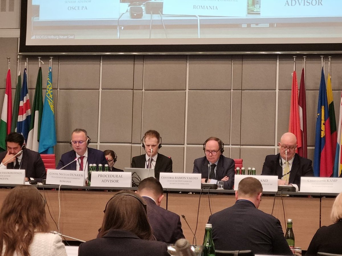 SpainOSCE's tweet photo. España presenta sus prioridades como Presidencia del FSC ante la Asamblea Parlamentaria de la OSCE 🇪🇸🇪🇸🇪🇸 https://t.co/YEd9ASPg9r