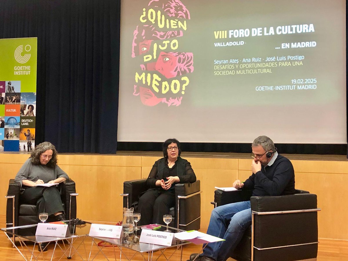 Foro de la Cultura (@forodelacultura) on Twitter photo 👏 Este #ForodelaCultura25 hemos estrando colaboración con el Goethe Institut, ampliando las sedes madrileñas. Gracias a esta institución, pudimos escuchar ayer en Madrid a la abogada y autora Seyran Ates.
-
<a href="/GIMadrid/">Goethe-Institut MAD</a> 👏 Este #ForodelaCultura25 hemos estrando colaboración con el Goethe Institut, ampliando las sedes madrileñas. Gracias a esta institución, pudimos escuchar ayer en Madrid a la abogada y autora Seyran Ates.
-
<a href="/GIMadrid/">Goethe-Institut MAD</a>