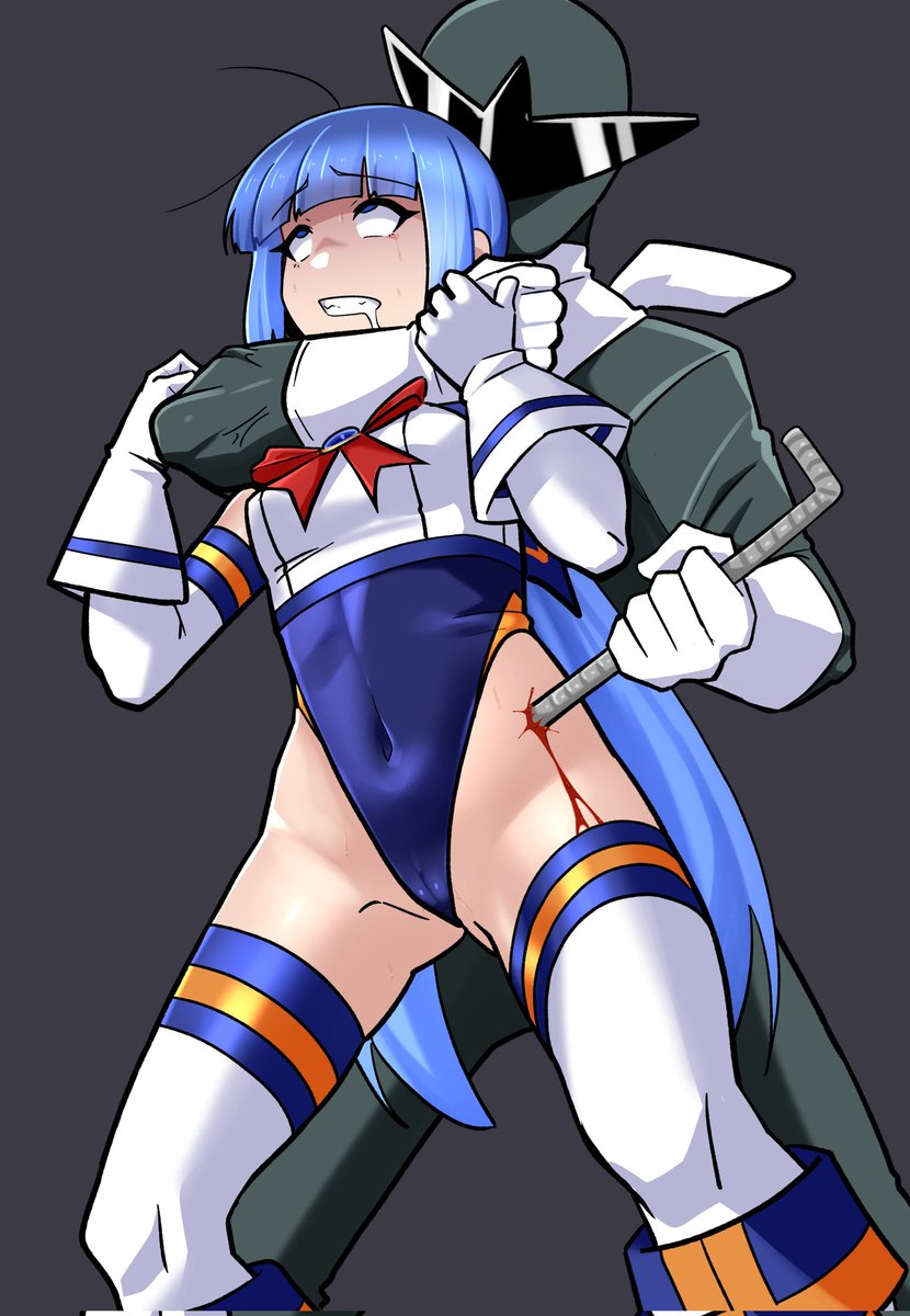 本当は脇腹を殴られる絵を描くはずだったけど上手く描けなかったから刺されてる絵 