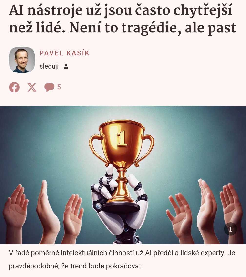 kasikp's tweet photo. Dost lidí má o AI nástrojích představy odpovídající stavu z února 2023. Jenže za ty dva roky se schopnosti hodně zlepšily. Třeba v oblasti programovacích soutěžích už AI modely dosahují výsledků odpovídajících nejlepším kodérům světa. Co to pro nás lidi znamená? https://t.co/y9wJoVL89k