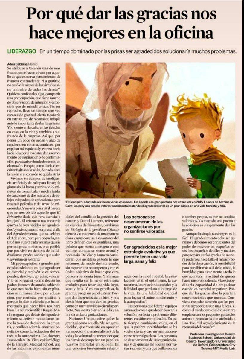 Los pequeños detalles a veces no son pequeños. 
Sobre la relevancia del agradecimiento 
Reconocer es hacer que alguien se sienta relevante