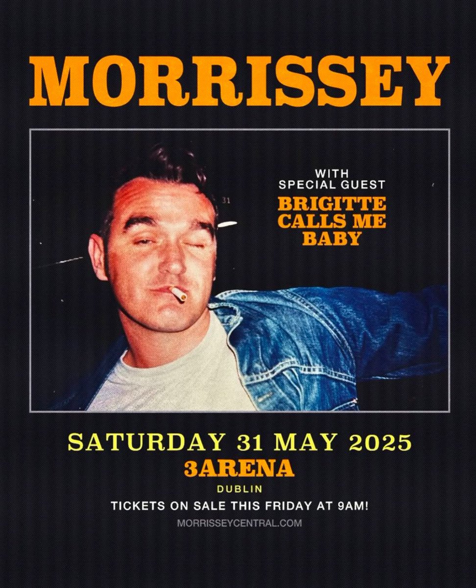 SeanG09's tweet photo. Irish Blood, Italian Heart. 

Morrissey in Dublin and Roma booked ❤️ https://t.co/1U6Gzy7x5i