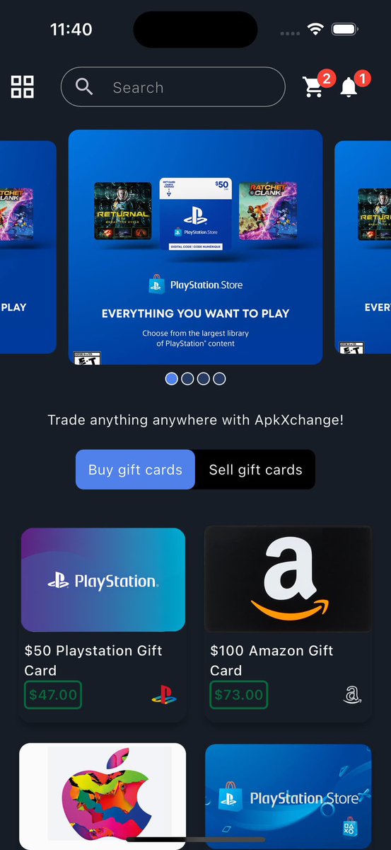ApkJnr's tweet photo. Sneak peek for the ApkXchange new update for Android. 

- Light mode and Dark mode is made available to users now 
- Notifications 
- Cart https://t.co/sy9ZcdyBH8